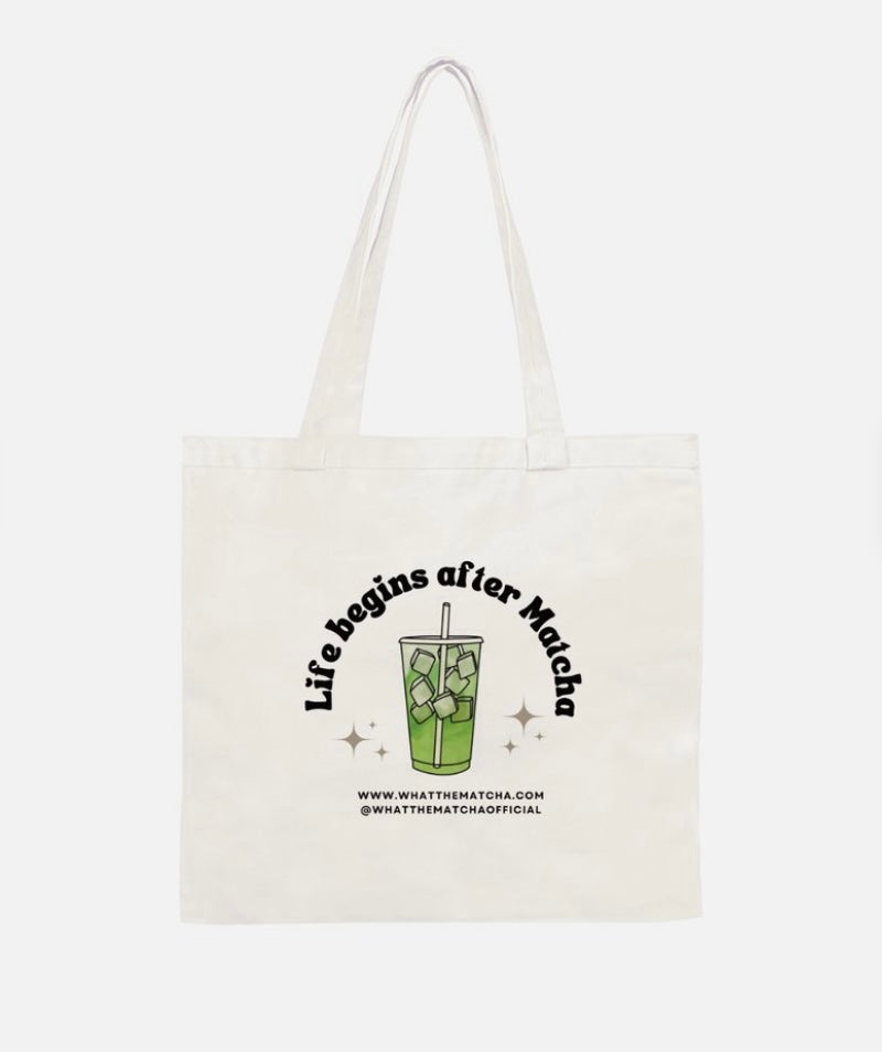 “Life Begins After Matcha” Tote Bag